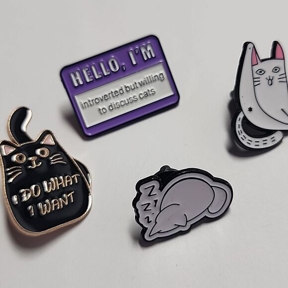 Cute Cat Enamel Pin Set - Picture 2 of 3